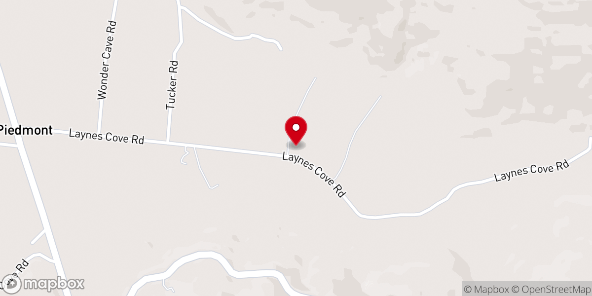 Map showing location of Laynes Cove Church