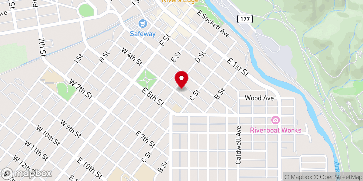 Map showing location of First Christian Church