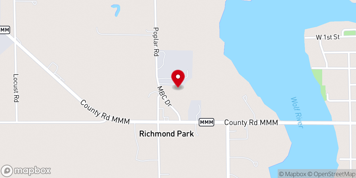 Map showing location of Shawano Baptist Church