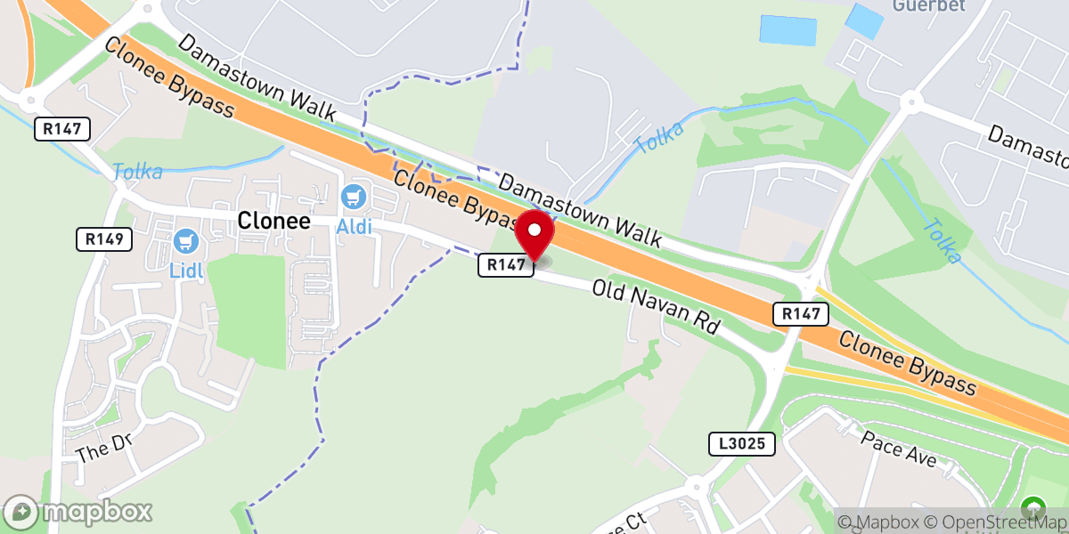 Map showing location of Marian shrine, Damastown