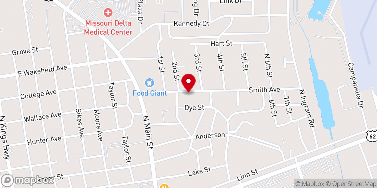 Map showing location of General Baptist Church