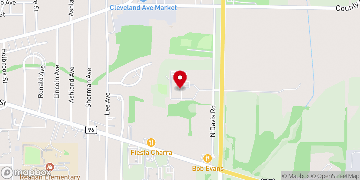 Map showing location of Calvary Baptist Church