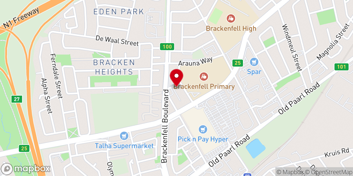 Map showing location of NG Kerk Brackenfell (Dutch Reformed Church)
