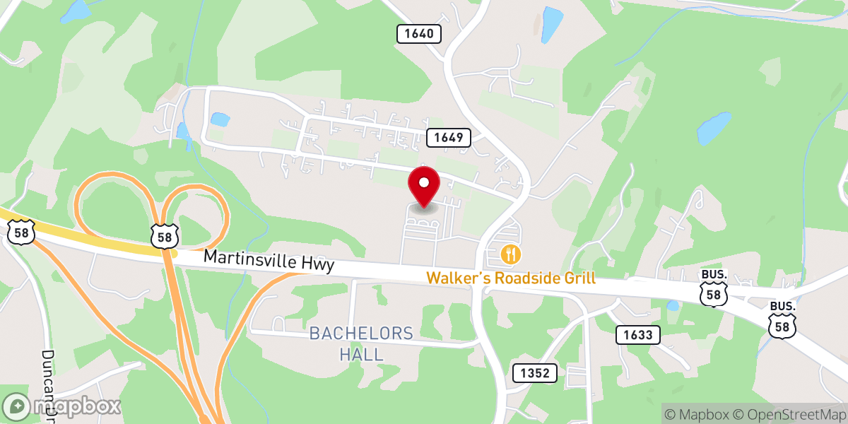 Map showing location of Dame Memorial Church