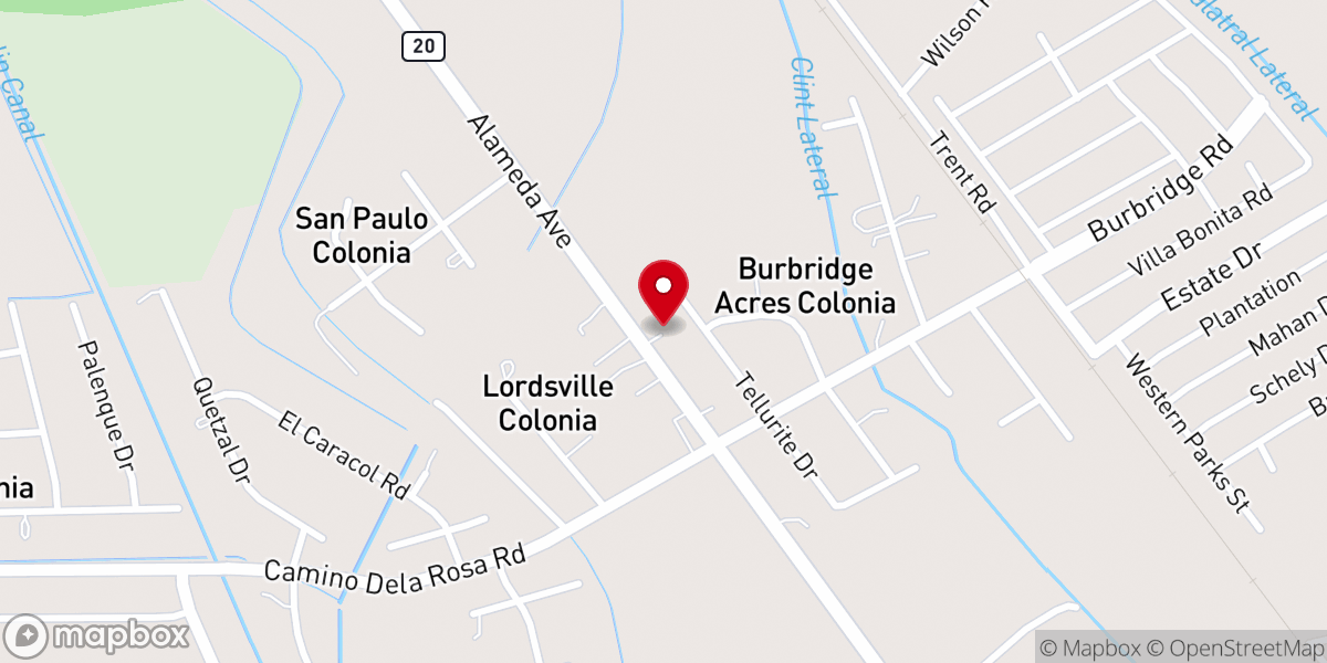 Map showing location of Iglesia La Luz del Mundo