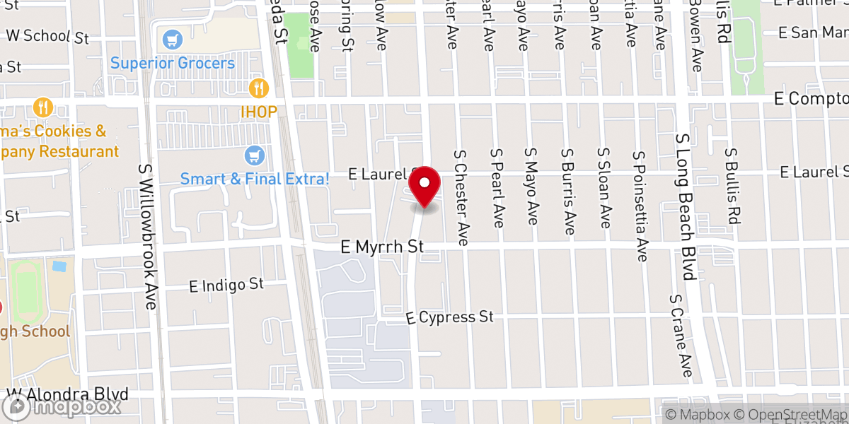 Map showing location of Mt Pilgrim Baptist Church
