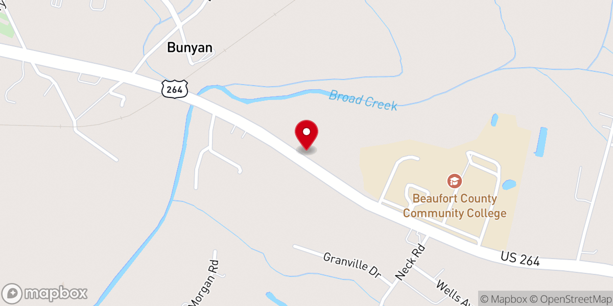 Map showing location of Beaverdam Church