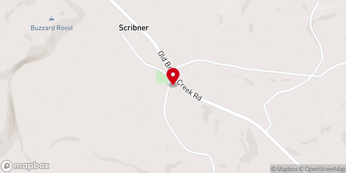 Map showing location of Scribner's Mill Church of Christ