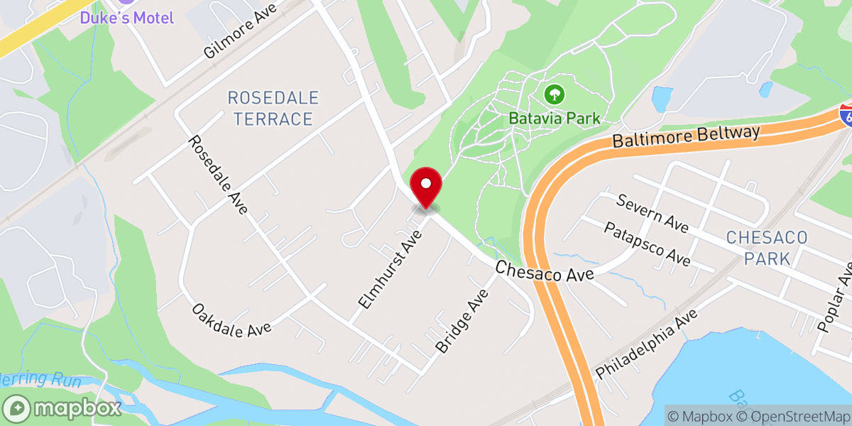 Map showing location of Chesaco United Methodist Church