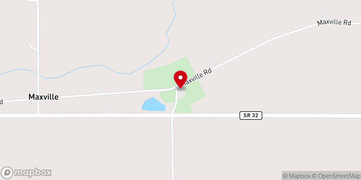 Map showing location of Maxville Church/Freedom Acadamy