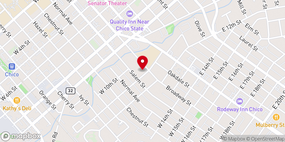 Map showing location of Orchard Church