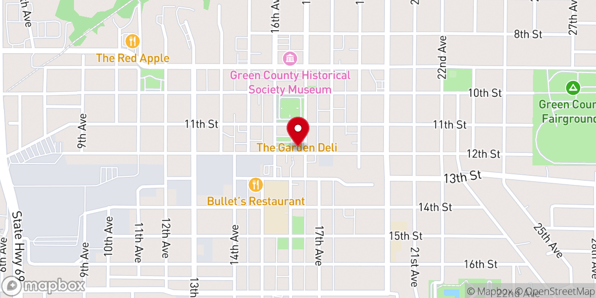 Map showing location of Green County Inter-Church Food Pantry