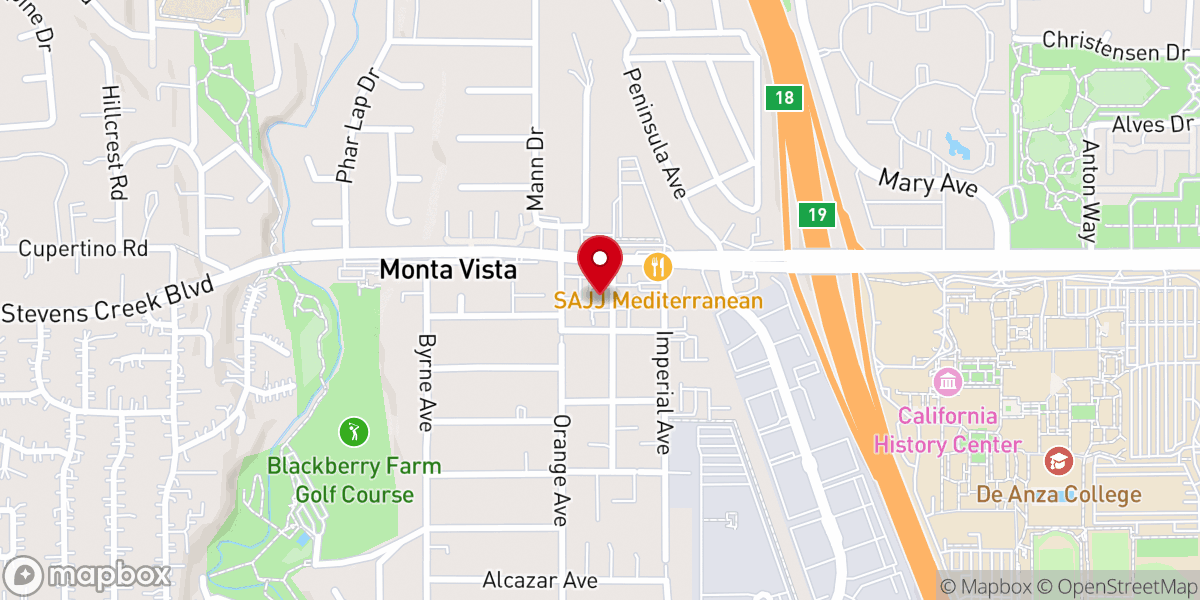 Map showing location of Church In Cupertino