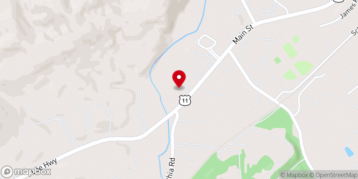 Map showing location of Valley View Baptist Church