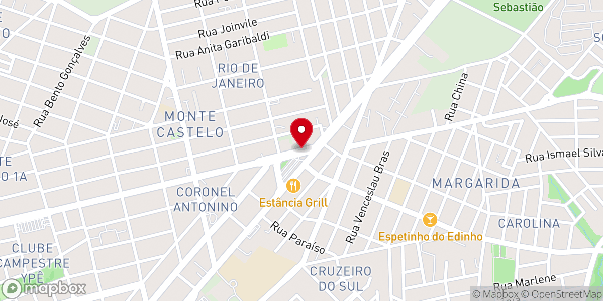 Map showing location of Igreja Pentecostal