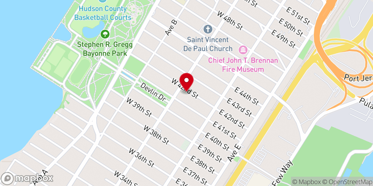 Map showing location of Congregation Ohav Zedek