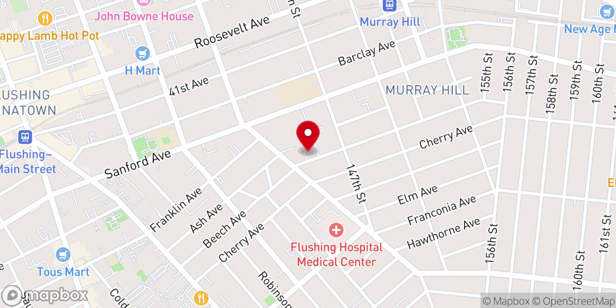 Map showing location of True Jesus Church in Flushing