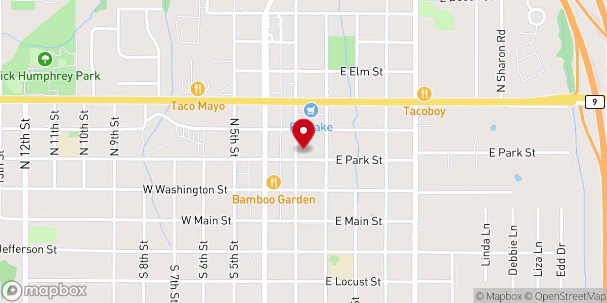 Map showing location of Tumbleweed Cowboy Church