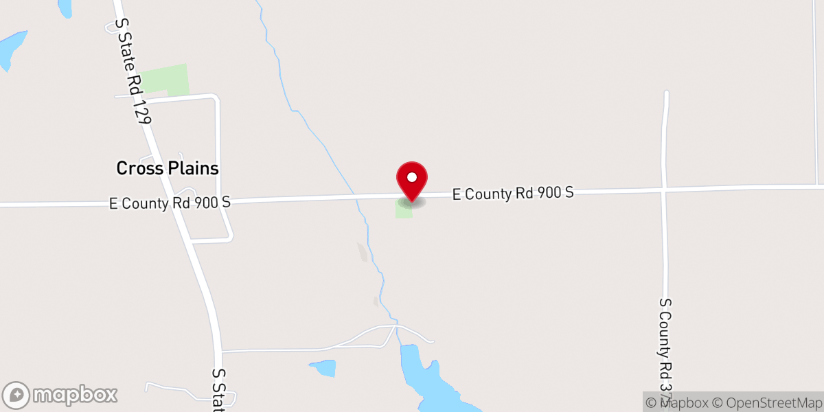 Map showing location of Cross Plains Baptist Church
