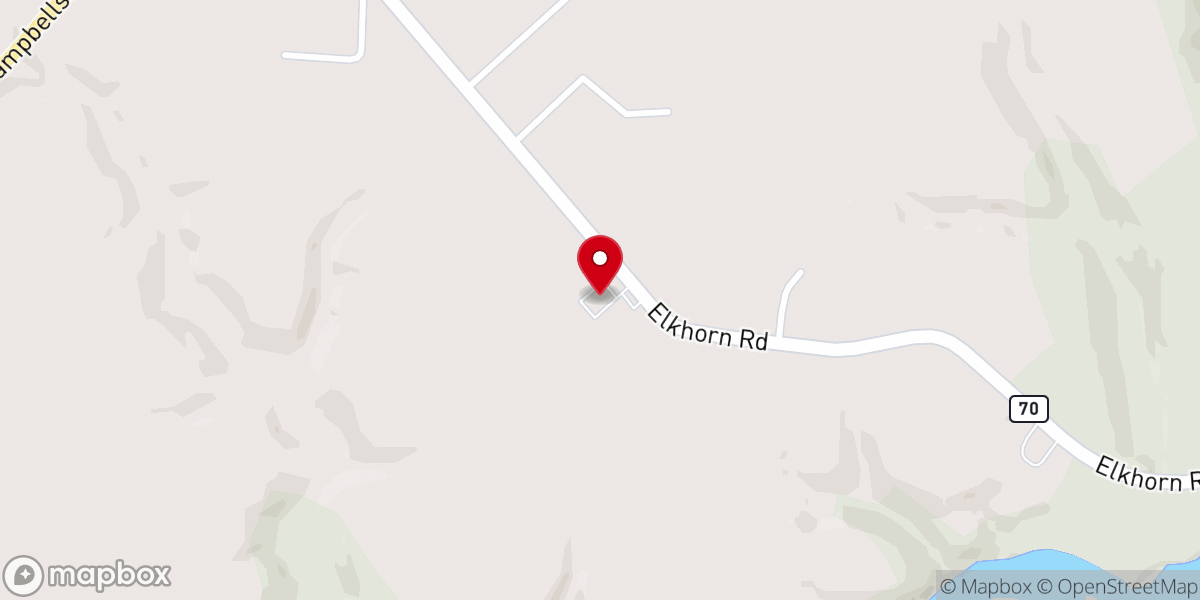 Map showing location of Elk Horn Baptist Church