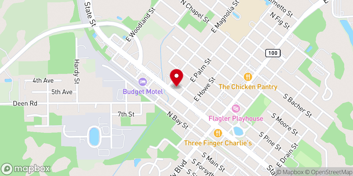 Map showing location of Palm Coast Church of Christ Inc