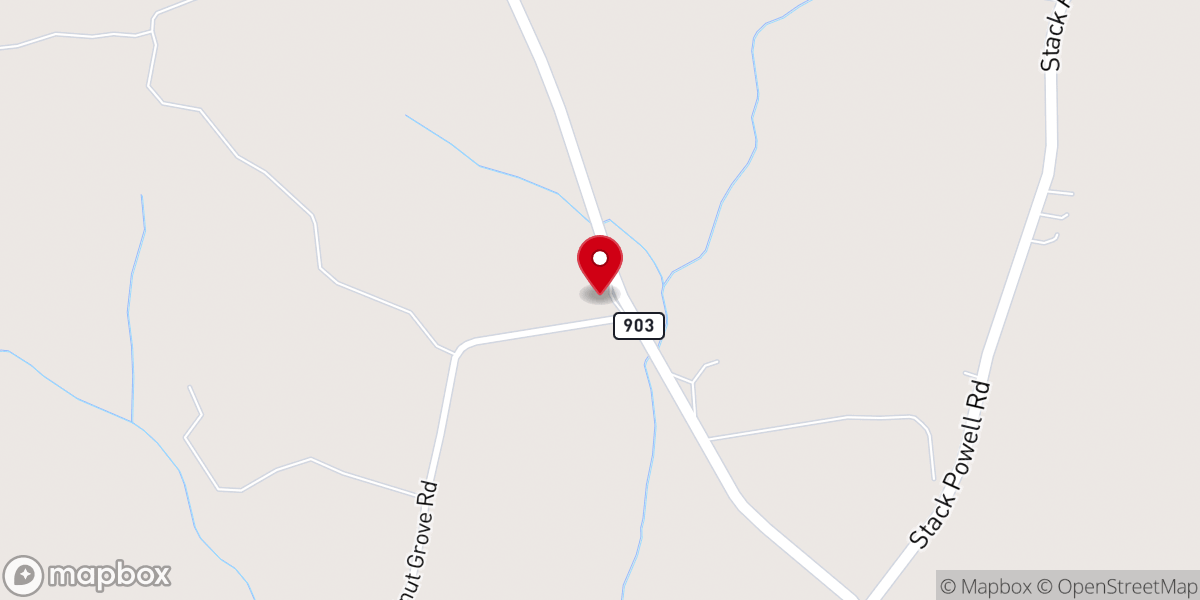 Map showing location of Walnut Grove Church