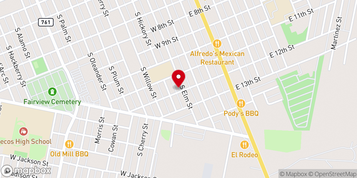 Map showing location of House of Prayer Baptist Church