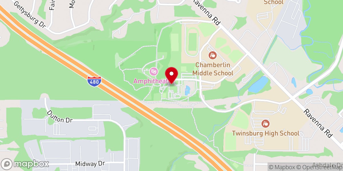 Map showing location of Twinsburg Community Center