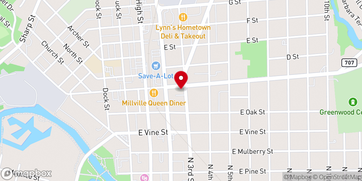 Map showing location of In His Presence Worship Center