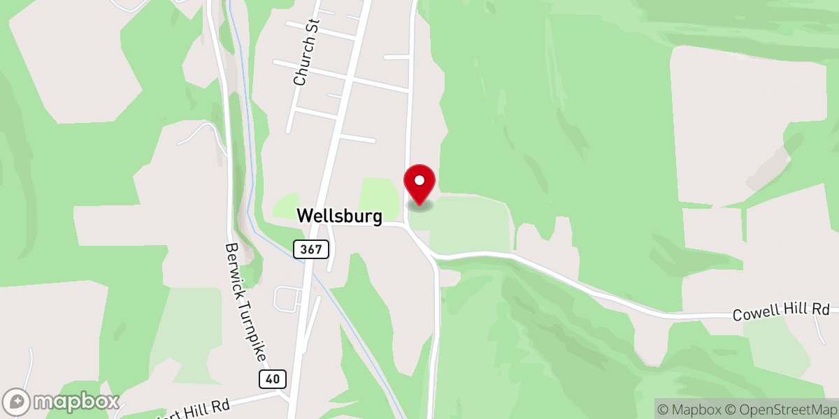 Map showing location of First Baptist Church