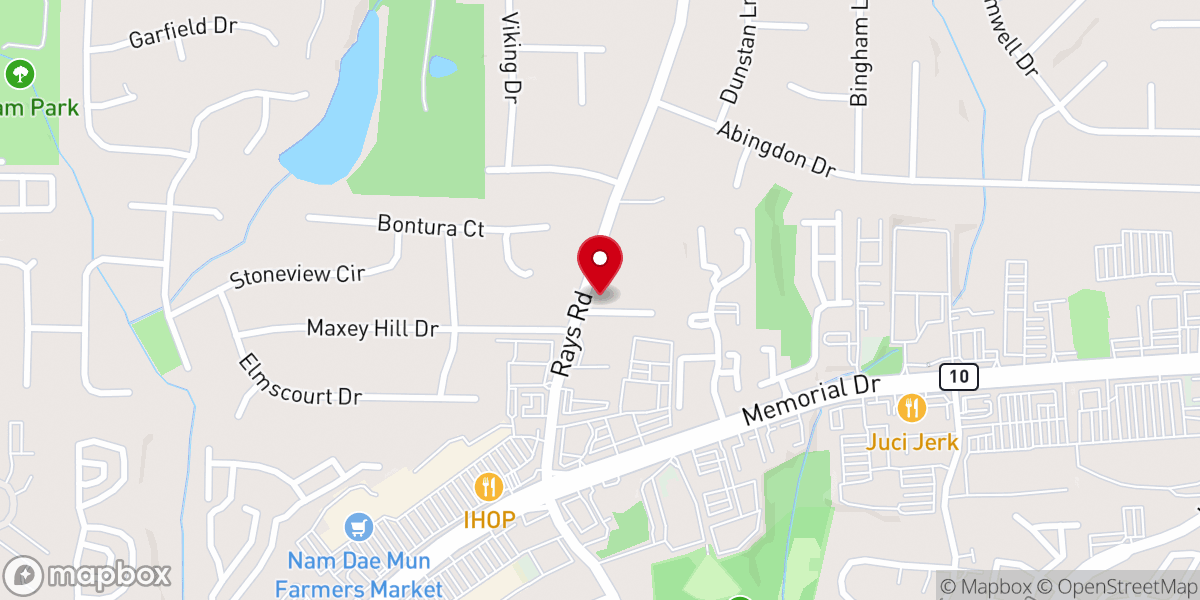 Map showing location of United Nepali Church of America (UNCA)