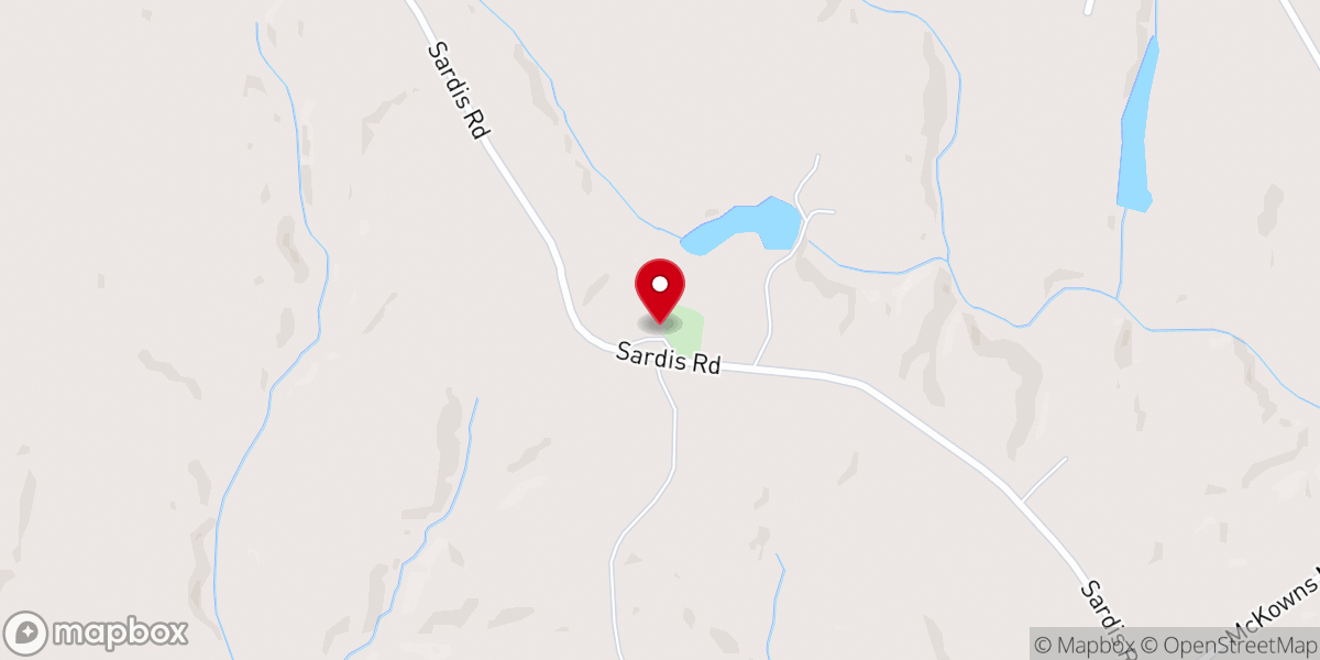 Map showing location of Sardis United Methodist Church