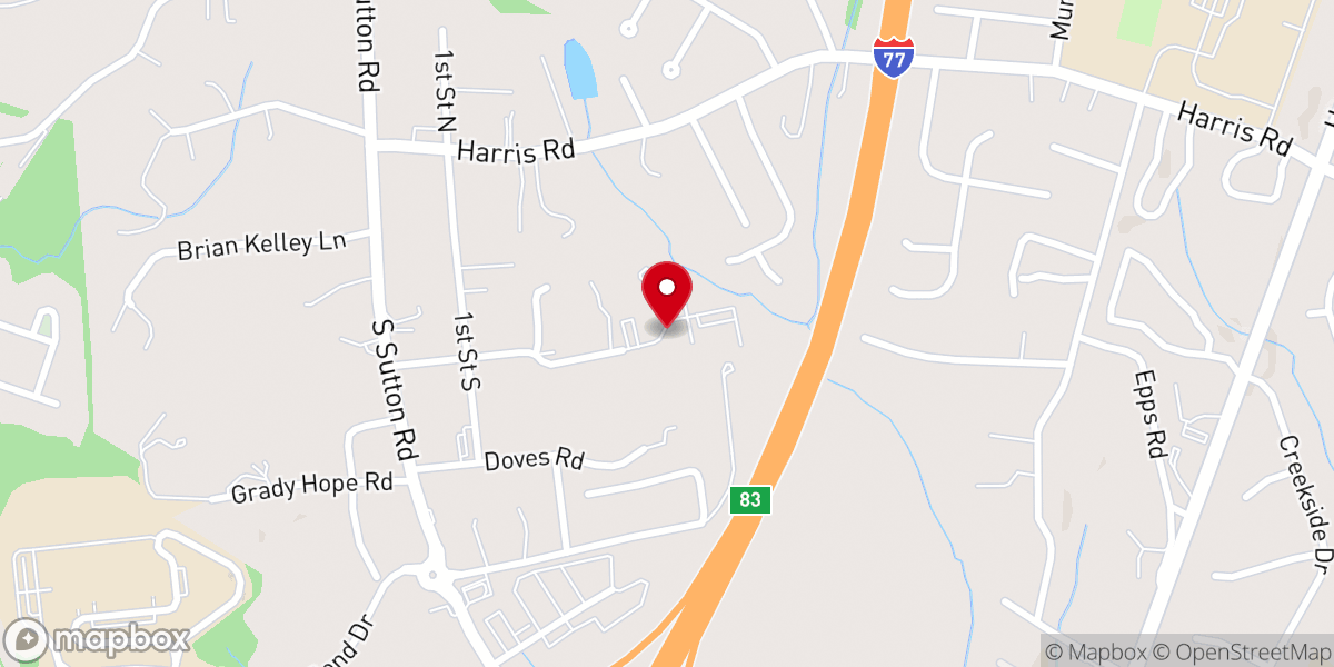 Map showing location of Pilgrim Community Church of the Carolinas