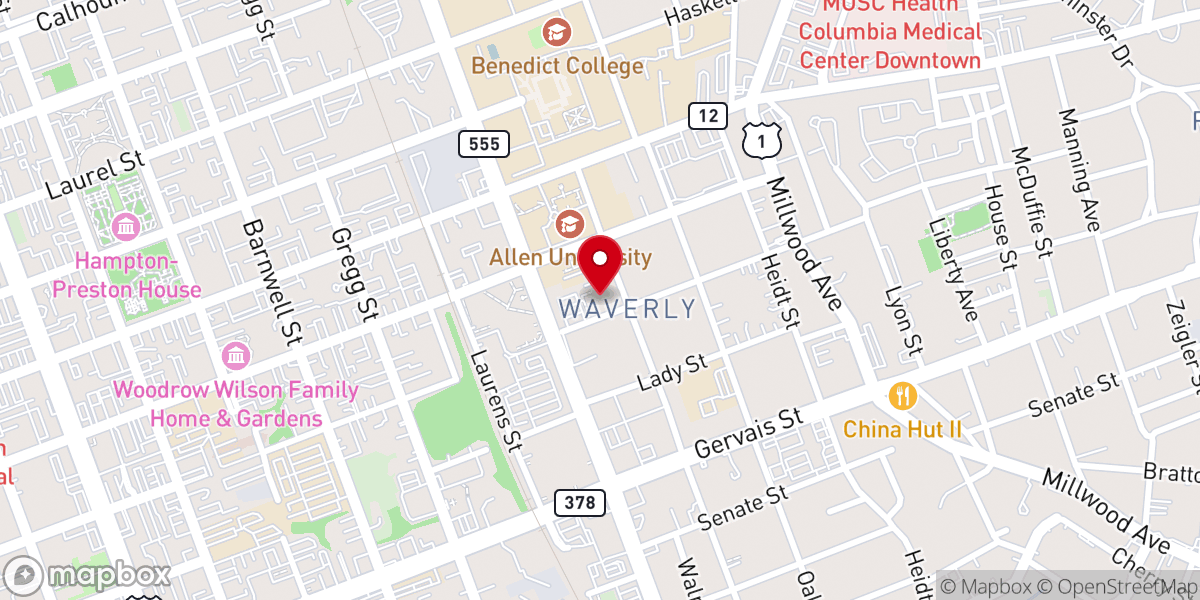 Map showing location of First Calvary Baptist Church