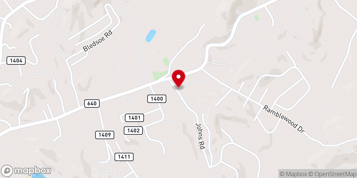 Map showing location of Bethel Chapel Free Will Church