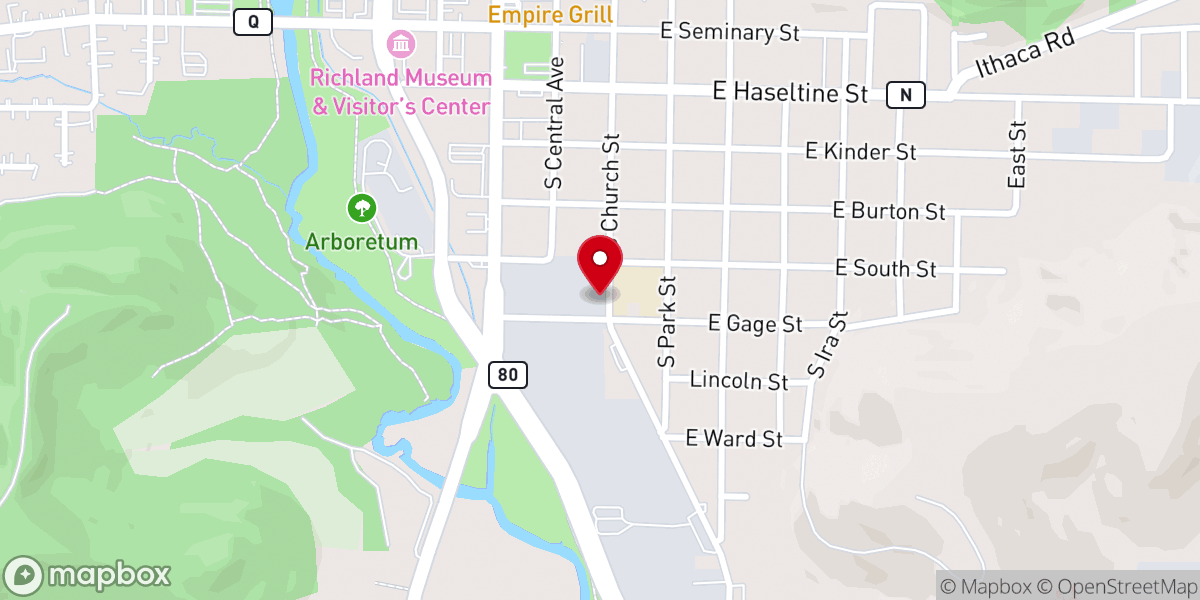 Map showing location of Foremost Farms USA- Richland Center Plant