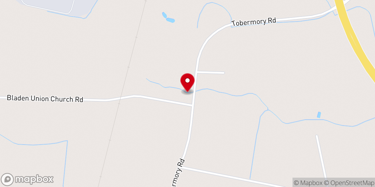 Map showing location of Bladen Union Church