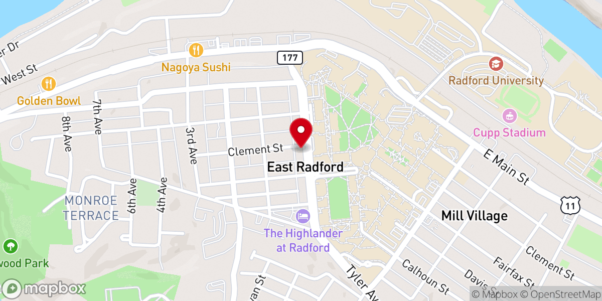Map showing location of Unity Christian Church