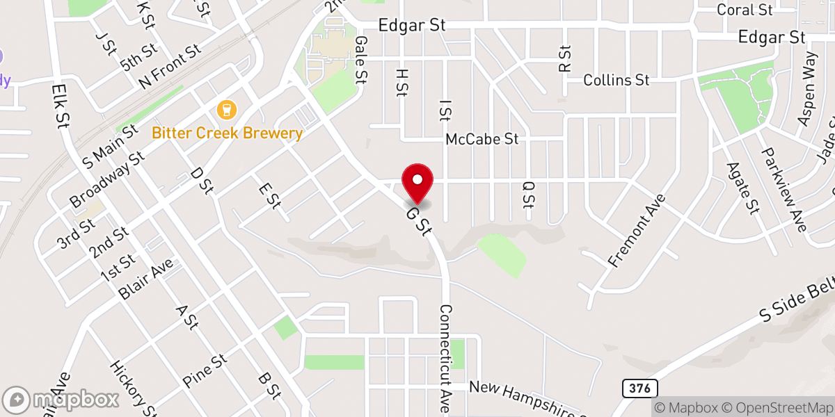 Map showing location of New Hope Baptist Church