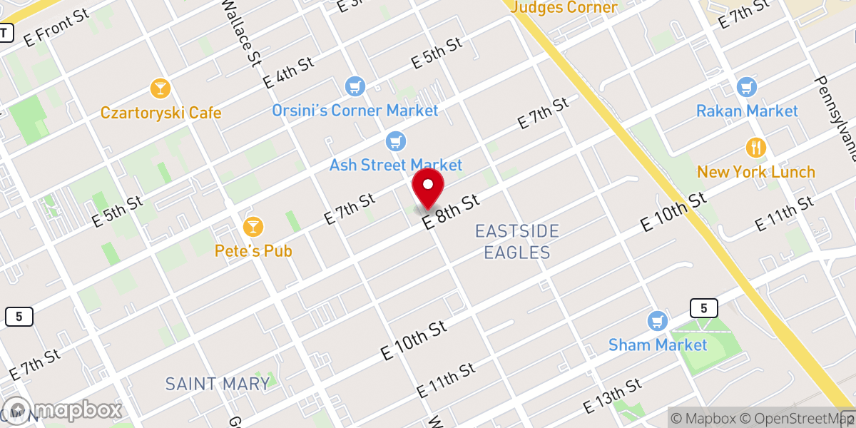 Map showing location of Full Gospel Apostolic Faith Church