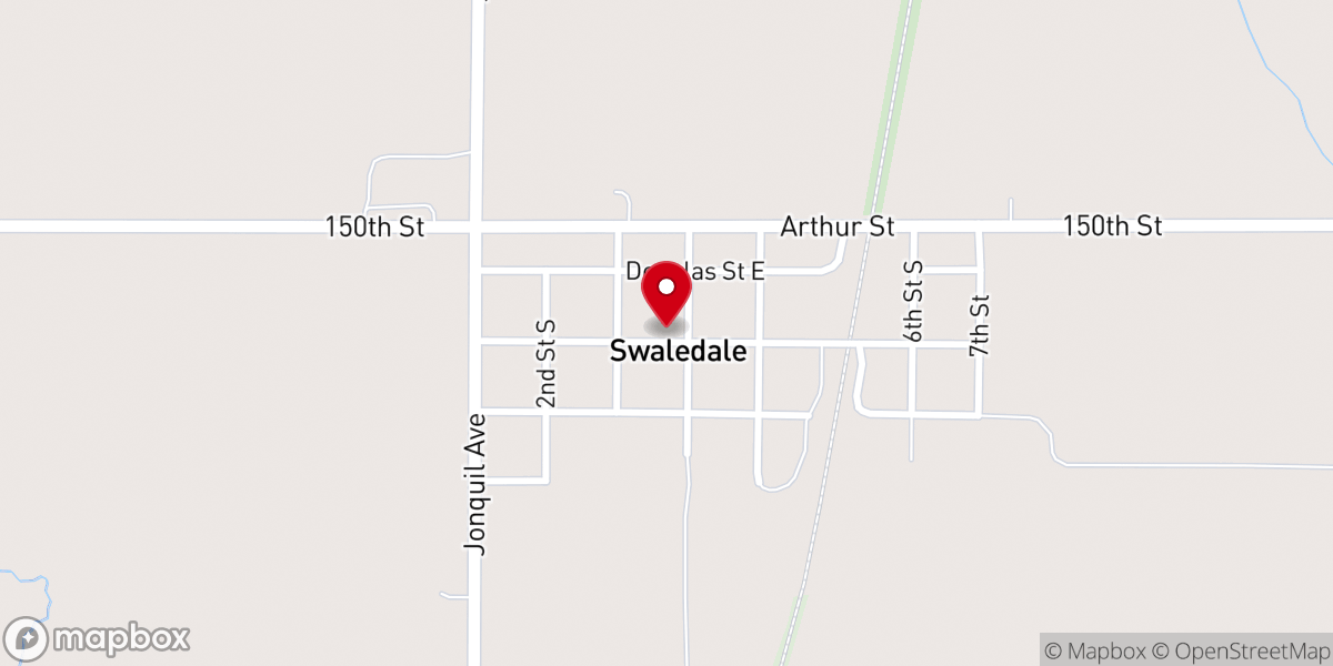 Map showing location of Swaledale United Methodist Church