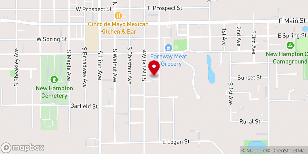 Map showing location of Trinity Lutheran Church