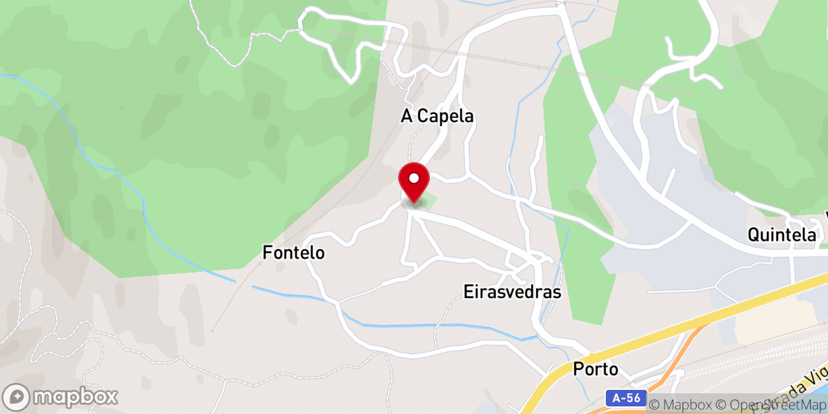 Map showing location of Iglesia de San Miguel de Canedo
