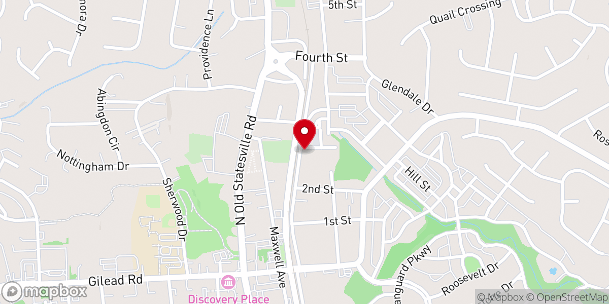 Map showing location of Huntersville Ame Zion Church