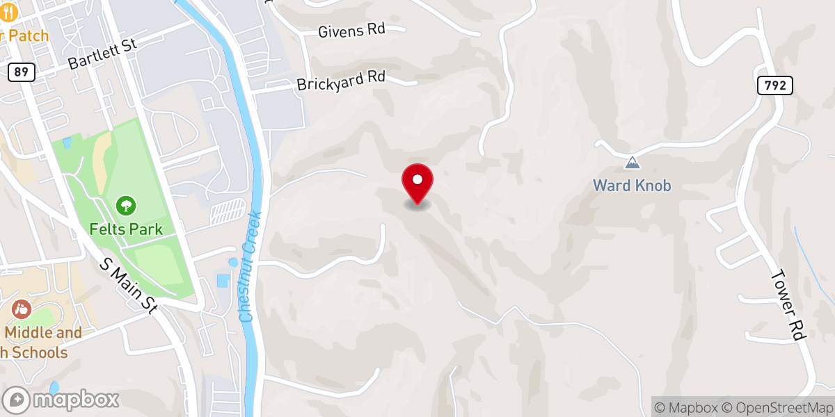Map showing location of Rock Worship Center