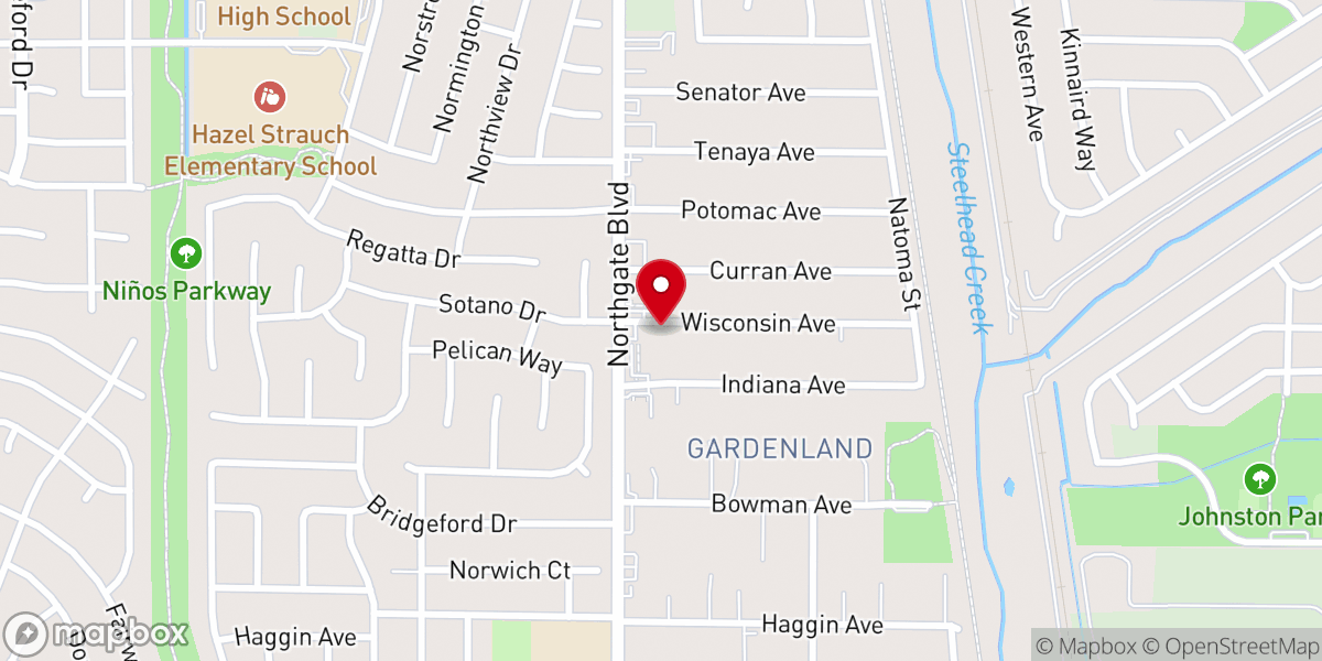 Map showing location of General Baptist Church