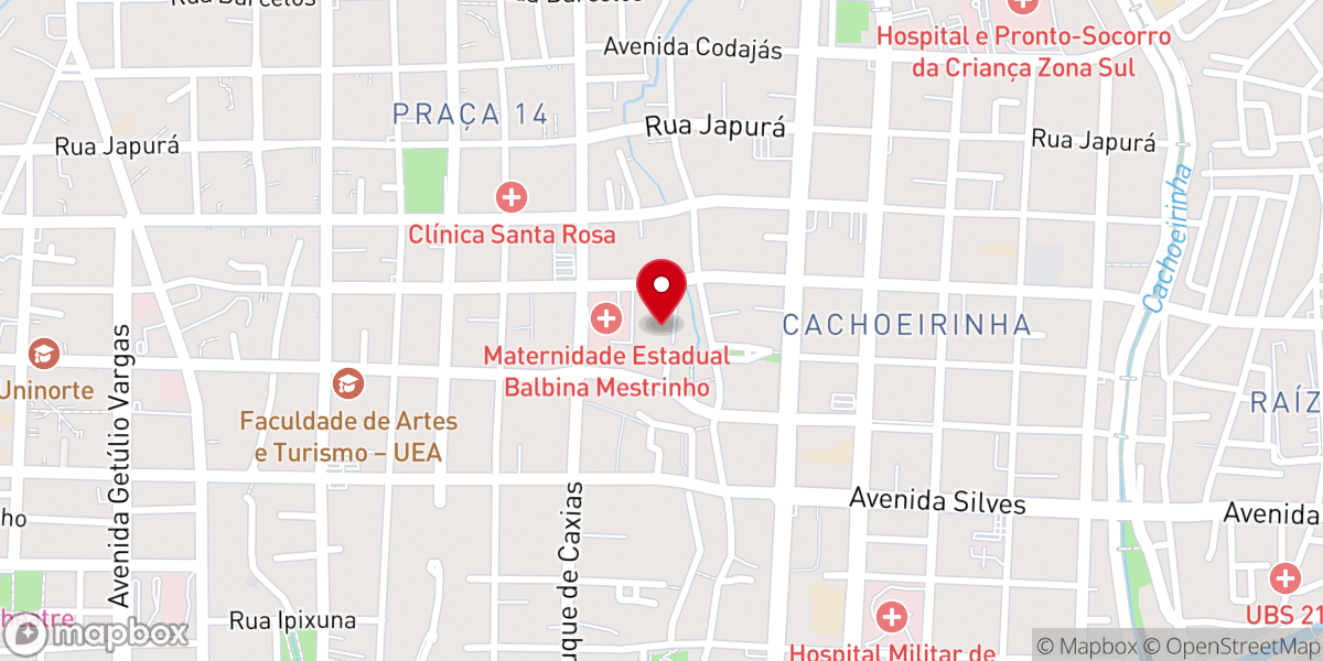 Map showing location of Igreja do Evangelho Quadrangular Praça 14 - Manaus