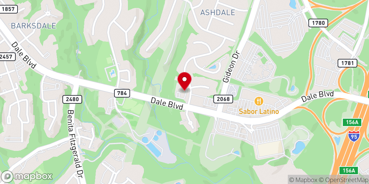 Map showing location of Evangel Baptist Church
