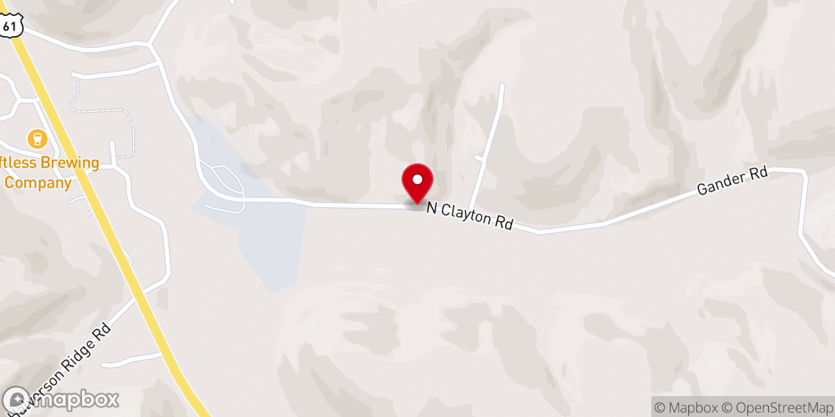Map showing location of Back Roads Church North Clayton