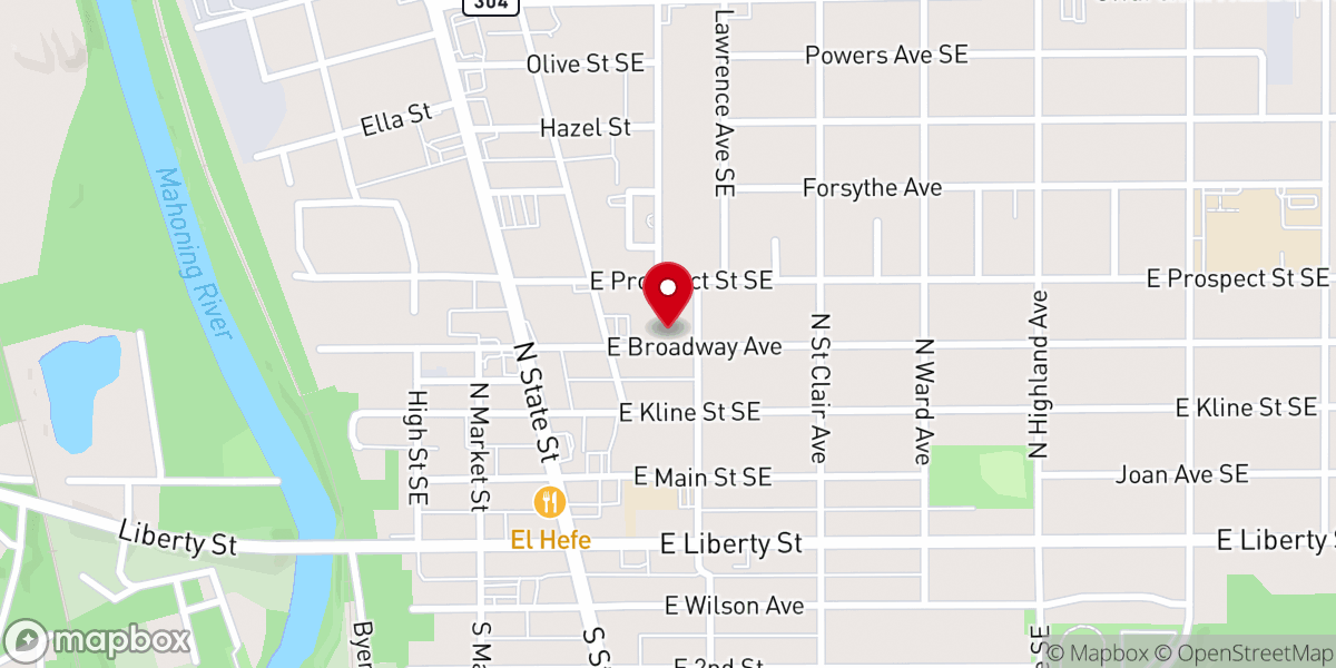 Map showing location of First Christian Church-Girard
